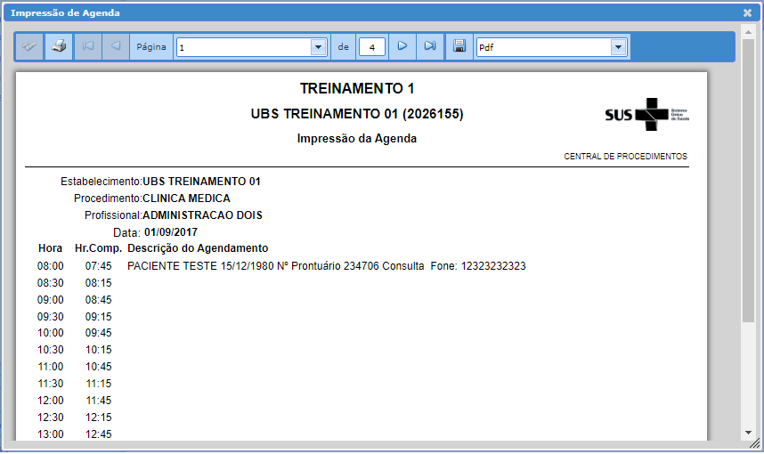 Impressão Agenda